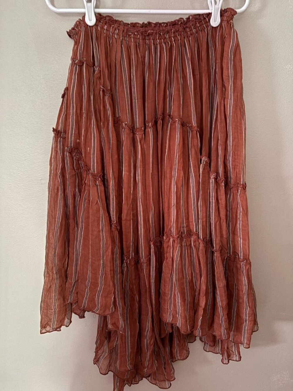 NWOT Free People One Ember Stripe Midi Skirt in Terracotta, size L & XL - Picture 7 of 7